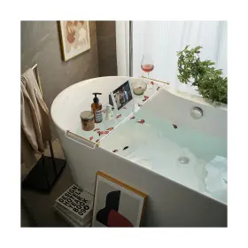 Ba0011g Beelee Bathtub Tray Clear Caddy Rack Acrylic Tub Shelf With Gold Rails