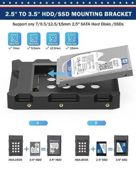 Hda-2535-p1 Decorstat 2.5ftft Ssd Sata To 3.5ftft Hard Drive Adapter Mounting Bracket Kit 1 Pack #3 Hda-2535-p1 Decorstat 2.5ftft Ssd Sata To 3.5ftft Hard Drive Adapter Mounting Bracket Kit 1 Pack #3