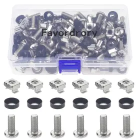 Favordrory 659499009089 M6 X 16mm Rack Mount Cage Nuts Screws And Washers For Server Cabi