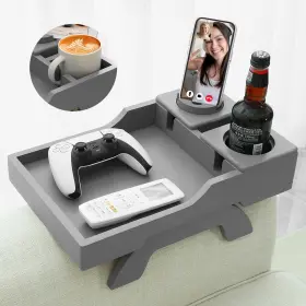 Hn3925rg Ghkinmal Couch Cup Holder 4-in-1 Side Arm Tray With Phone Sofa Clip On