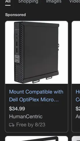 101-2060 Humancentric Wall Mount For Dell Optiplex Micro 3040 Computer 101-2060 Humancentric Wall Mount For Dell Optiplex Micro 3040 Computer