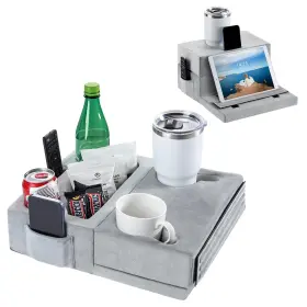 Luxspire 723314218632 Couch Cup Holder Caddy With 8 Holes And Side Pocket Cu