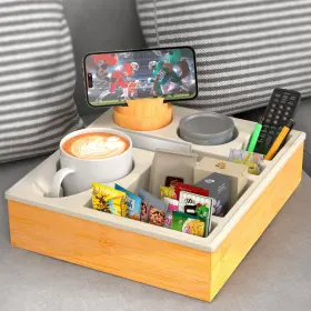 Sfsnh-1 Rgbdot Couch Cup Holder Tray - Organizer Caddy Silicone Beach With