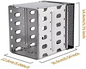 15960001973324 Saycker Stainless Steel Hard Drive Cage 5.25 Inch To 5x 3.5 Rack Sas For Computer Sata Hdd #3 15960001973324 Saycker Stainless Steel Hard Drive Cage 5.25 Inch To 5x 3.5 Rack Sas For Computer Sata Hdd #3