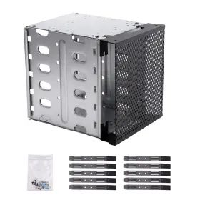 16316942214223 Saycker Stainless Steel Hard Drive Cage 5.25 Inch To 5x3.5 Rack Sas For Computer 16316942214223 Saycker Stainless Steel Hard Drive Cage 5.25 Inch To 5x3.5 Rack Sas For Computer
