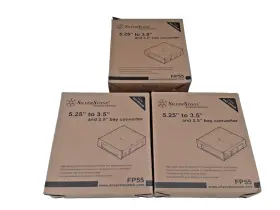 Sst-fp55b Silverstone Lot Of 3 5.25 Inch To 3.5 And 2.5 Bay Converter Drive Caddy