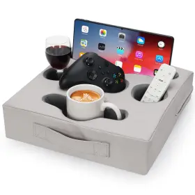 Stboo Stpb23-090-pugrey Couch Cup Holder Pillow Tray - Sofa Drink Cozy Buddy Bed Caddy O