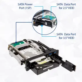 Sy-mra55006 Syba 5.25 Inch Bay Tray Less Mobile Rack For 3.5 And 2.5 Sata Iii Hdd #3