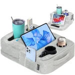 Couch Cup Holder Tray - Bed & Sofa Caddy For Drinks, Snacks, Remotes, Phones, Ta. Fixed Price $57.59.