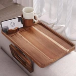 3 In 1 Acacia Wood Arm Tray,couch With Cup And Phone Holder.... Fixed Price $38.30.