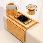 Aisongdong Couch Cup Holder,bamboo Arm Tray 12" X 7" 4.3", Natural. Fixed Price $39.90.