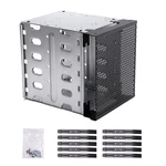 Stainless Steel Hard Drive Cage, 5.25" To 5X3.5" Rack Sas For Computer, .... Fixed Price $34.83.