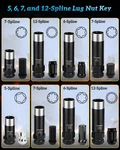 8PACK Spline Lug Nut Socket Set Wheel Lock Removal Kit 5 Point KEY,6,7. Fixed Price $52.99.