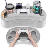 Lvvil Couch Cup Holder Pillow Tray With 6 Slots, Armrest Pad, Grey. Fixed Price $37.51.